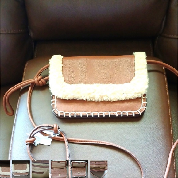 Lucky Brand Tan Crossbody Bag with Cream Trim - Picture 1 of 7